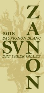 Zanon Sauvignon Blanc 2018 Dry Creek Valley