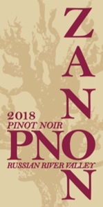 2018 Zanon Pinot Noir Russian River Valley