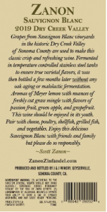 2019 Zanon Sauvignon Blanc