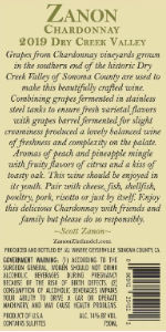 2019 Zanon Chardonnay Dry Creek Valley